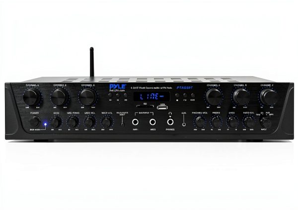 Pyle 6 Channel Home Audio Amplifier Plastic Tabletop Mount-0