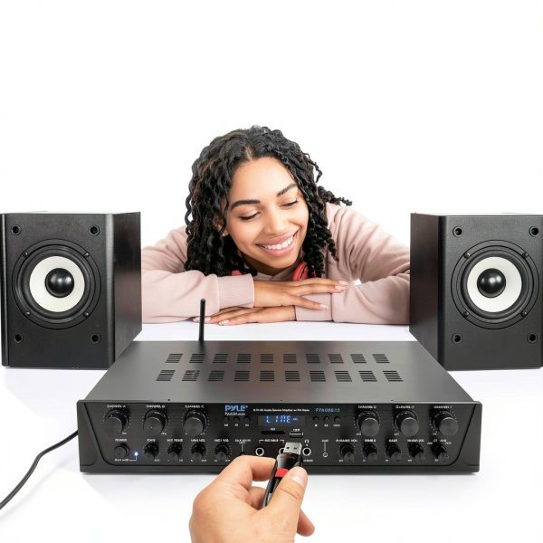 Pyle 6 Channel Home Audio Amplifier Plastic Tabletop Mount-4