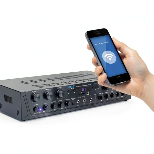 Pyle 6 Channel Home Audio Amplifier Plastic Tabletop Mount-5