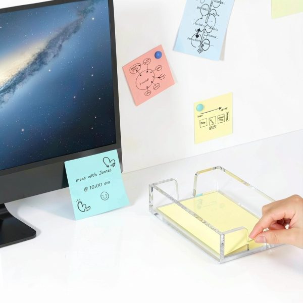WINFFOR Acrylic Sticky Note Holder Office Product-3