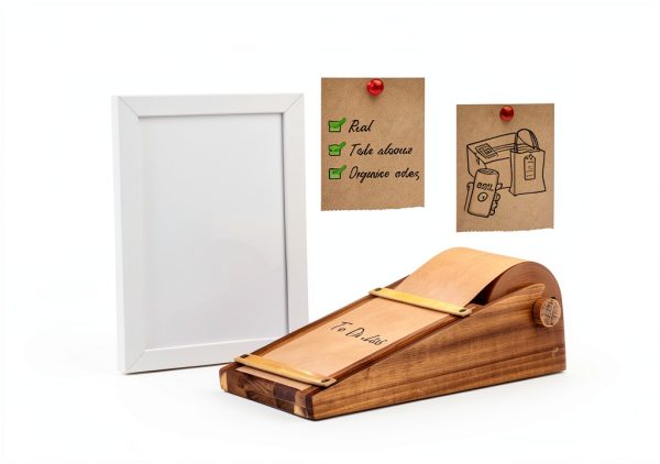 SKLENICE Wood Note Paper Roll Dispenser Office Product-5