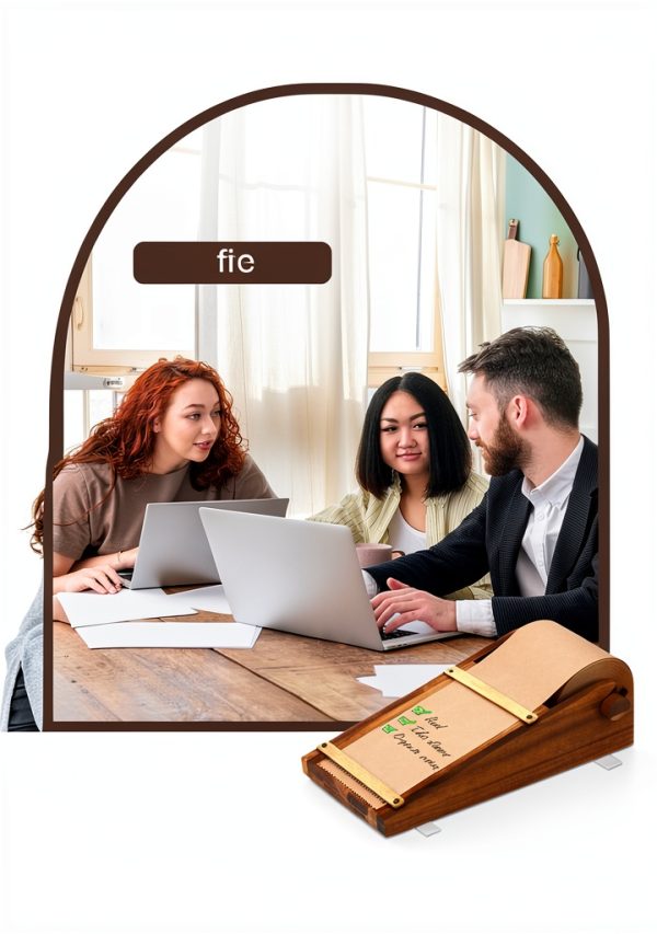 SKLENICE Wood Note Paper Roll Dispenser Office Product-6