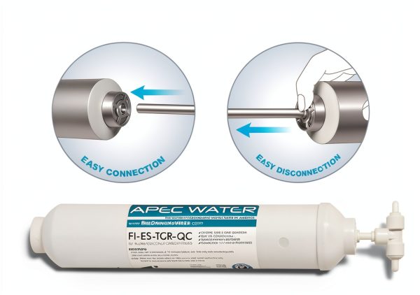 APEC FI-ES-TCR-QC 10" High Capacity Inline Carbon Filter with 1/4" Quick Connect Stage-5 For Undersink Reverse Osmosis Water System-4