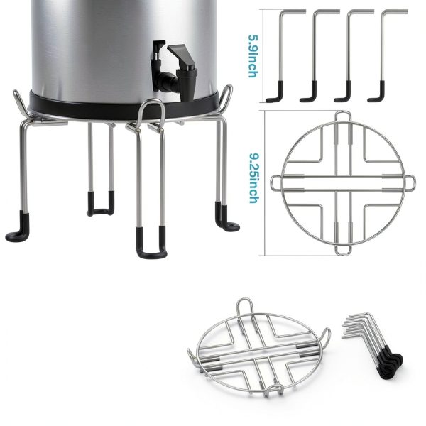 Gravity-Fed Water Filter System Stand, Detachable Stainless Steel Stand Compatible with Berkey Water Filter System Countertop, 9.25" Diameter by 5.9" Tall-3