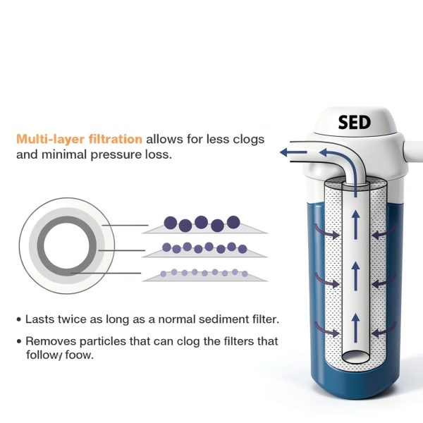 iSpring FP15B Sediment Filter for Whole House Water Filtration Systems, High Capacity 5-Micron Premium PP, 4.5" x 10", White-1