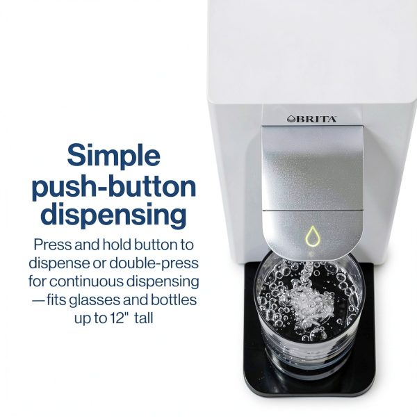 Brita Hub Compact Instant Powerful Countertop Water Filter System, Reduces 70+ Contaminants, 9 Cup Water Reservoir, Includes 6 Month Carbon Block Filter, White, 87344-5